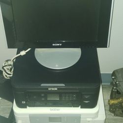 Computer Monitor W Epson 4100 Wireless Printer 