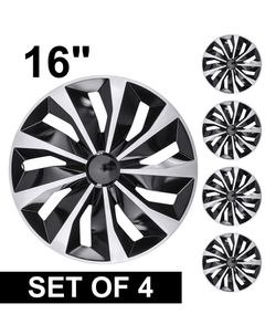 Action Wheel Cover Kit - Silver Black (4 Pack)