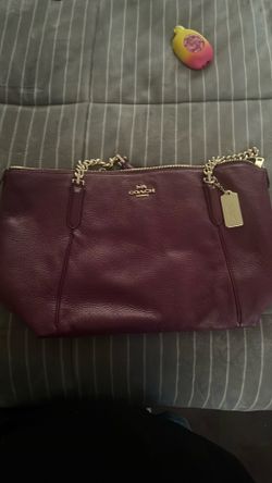Coach Ava Chain bag with gold accents raspberry color