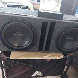 2" 12" Speakers In Box With Amp