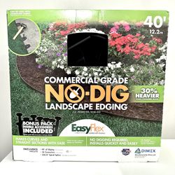 EasyFlex Commercial Grade No-Dig Landscape Edging Project Kit, Black, 40 ft.
