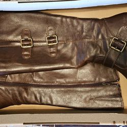 new women's knee-high boots - brown, size 8.5