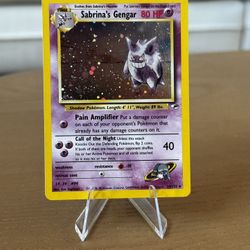 Pokemon Sabrina's Gengar 14 Holo Rare W/ Swirl Gym Heroes