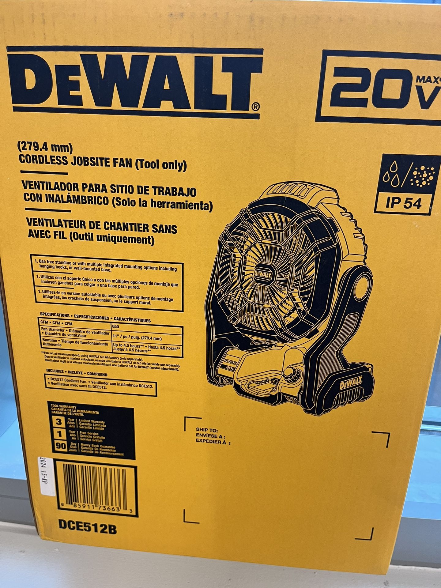 Dewalt 20 Volt Fan Brand New Asking $99.