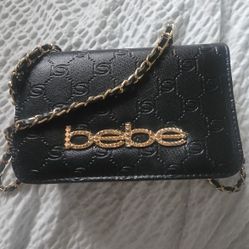 Bebe Black Crocodile Crossbody Mini Hand Bag. NWT