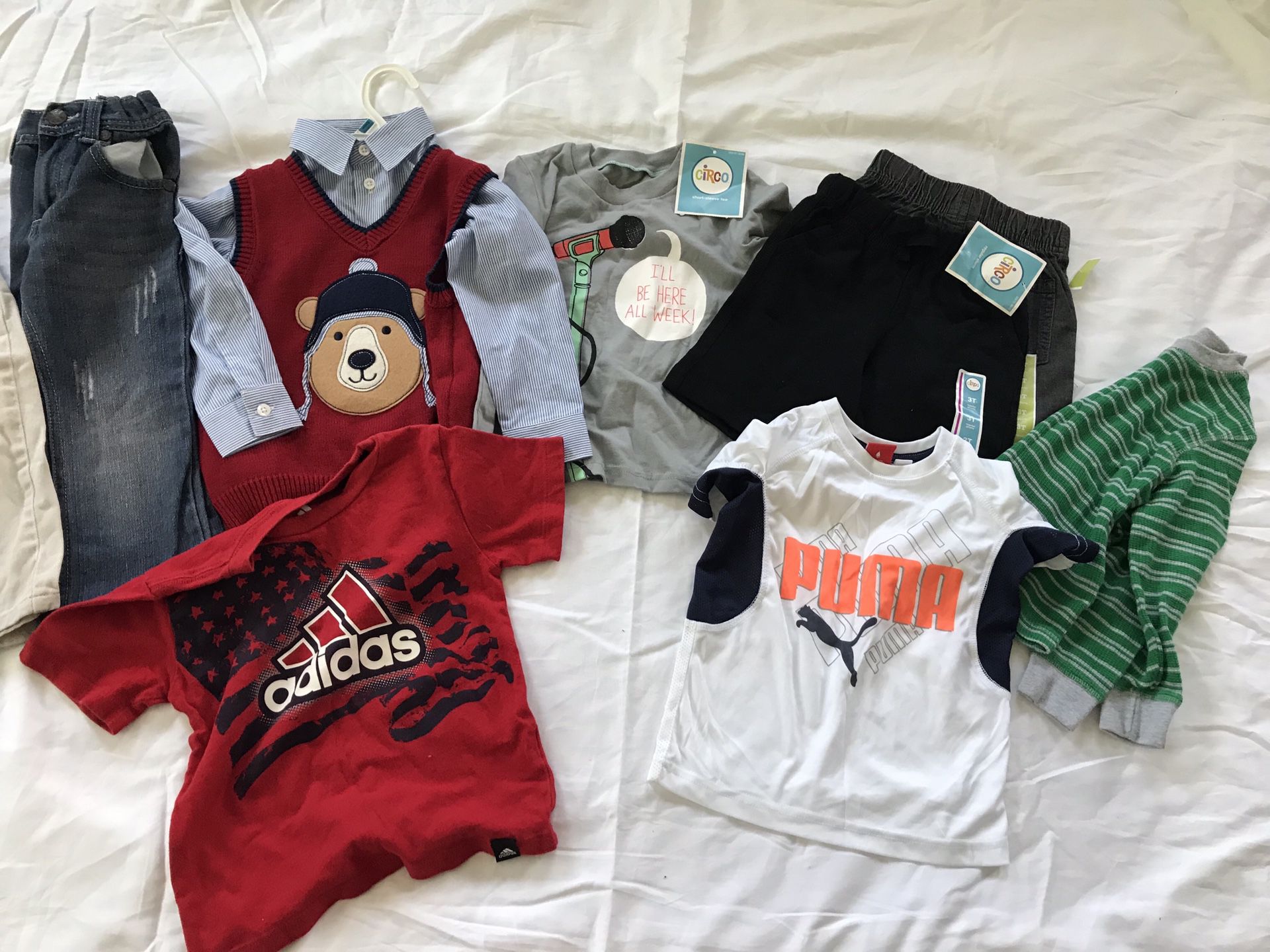 5 new and 5 gently used boy summer clothes lot, for 3T, 10 items