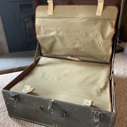 Vintage Oshkosh Steamer Travel Trunk - Green