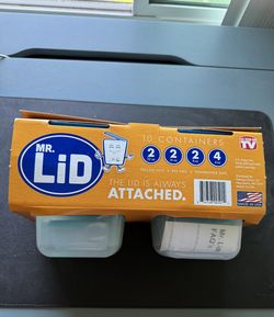 Mr. Lid 10 Bundle Pack Brand New Kitchen Tupperware Lid Always Attached. New In Box!