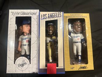 Dodgers bobblehead / bobble head - Tyler Glasnow, Jason Heyward, Manny Mota