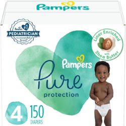 Pampers Pure Protection Diapers - Size 4, One Month Supply (150 Count),