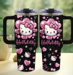 40oz Hello Kitty, Insulated Stainless Steel Tumbler with Reusable Straw, Hot And Cold Beverages 
