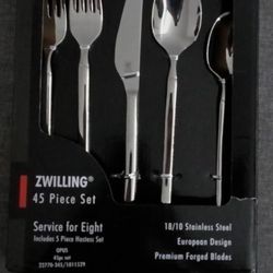 Zwilling 45 Peice Oup Stainless Steel Serving Silverware , New Never Opened Or Used!!