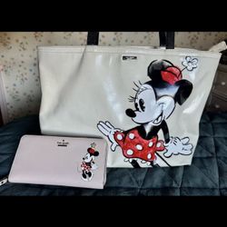 Kate Spade Minnie Mouse Tote Bag And Wallet