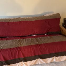 Futon w/ Storage Drawers and Suede Mattress 