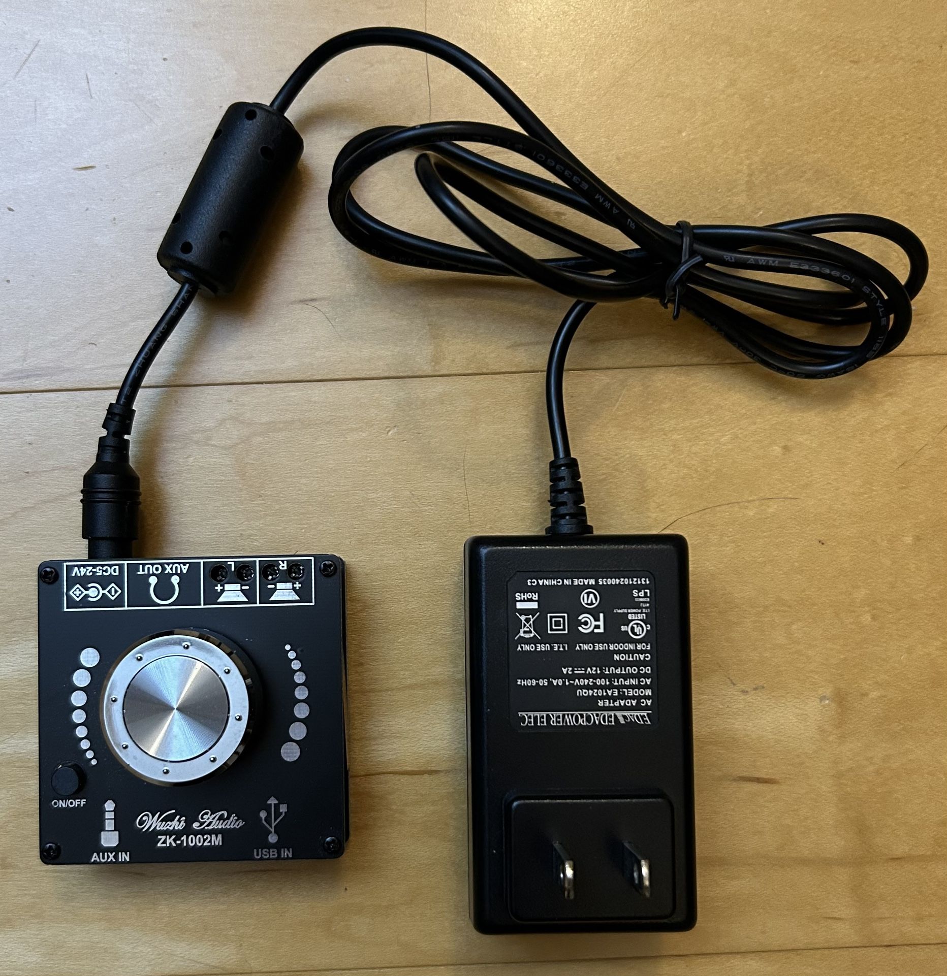 100W Bluetooth 5.0 Stereo Amplifier with 12V power adapter