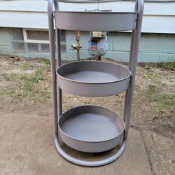 3TIER ROUND METAL UTILITY CART