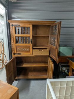 Solid Wood Carved Hutch