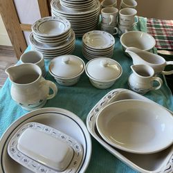 Large Lot Of Blue Longerberger  Dishes