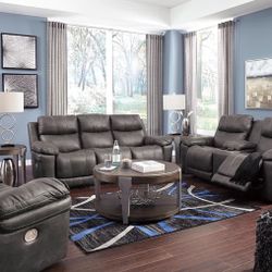 Erlangen Midnight Power Reclining Living Room Set