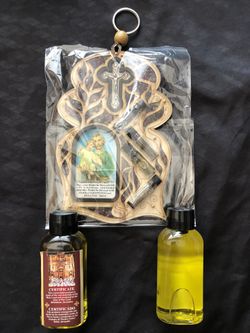 Christmas gift 🎁 Holy oil from the holy land for sick people and beautiful San Joseph 3 pieces for 50$ handmade from Bethlehem oil blessing home
