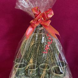 Mesoamerican Mayan Calender Pottery Set Vintage