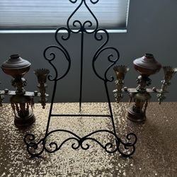 Pair Of Bronze Candelabras 