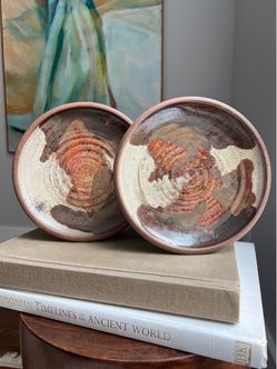 Handcrafted Abstract Appetizer Plates ( Set Of Two / D 7.5” ) firm on price
