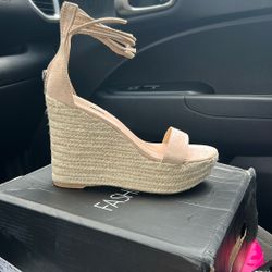 Nude Fashion Nova Wedges