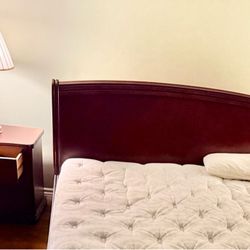 3-Piece California King Solid Wood Bedroom Set in Cherry Finish _ 2 Nightstands (mattress NOT included)