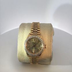 18Karat Solid Yellow Gold Presidente Rolex With Diamond Bezel And custom  Made band. 1981 S serial Number# (contact info removed) Reference # 6917