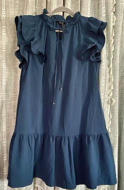 NEW! Cute Women’s Mini Dress Ruffle Cap Short Sleeve With Side Pockets XXL