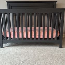 Crib And Changing Table Gray 