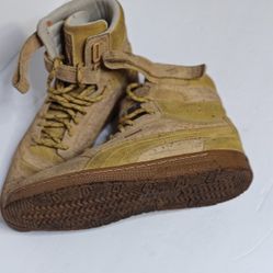 The PUMA Sky Women’s Contact Suede Hi-Top Shoes in Tan Brown  In Size 9.5