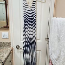 Long Blue Striped Dress