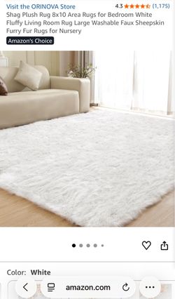 8x10 shag white rug