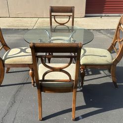 Glass top table and chairs