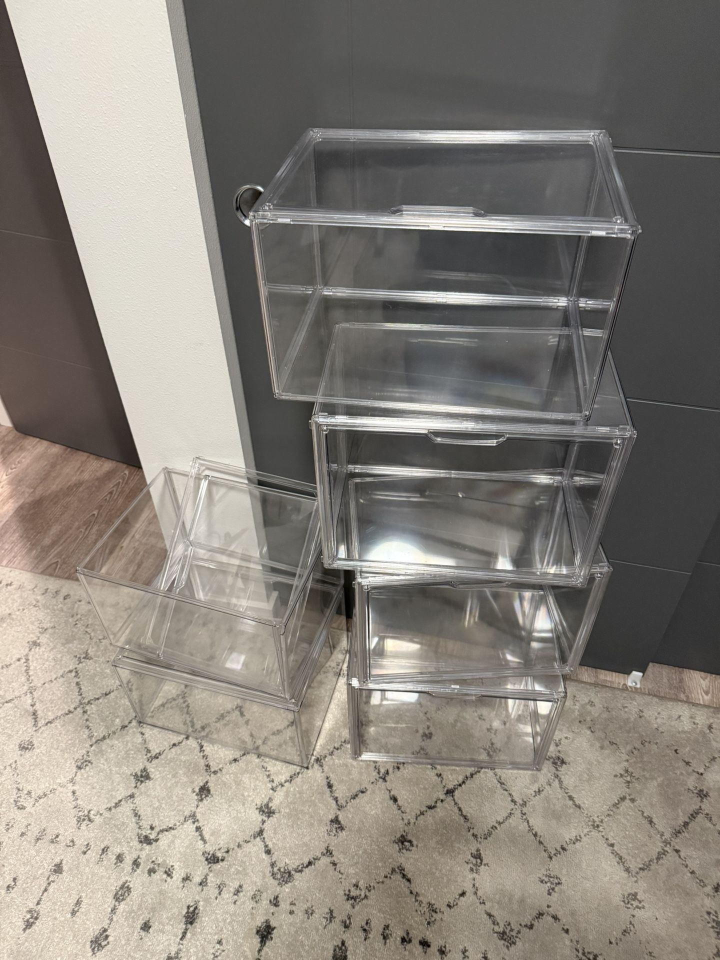 6 Display Cases - Clear - Magnetic Door - For Purses/Shoes/etc