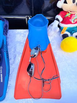 Swim Fin and Goggles Set