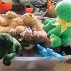 Box full of soft toys