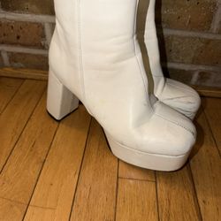 Ladies size 9  4” chunky wedge heel ankle platform boots 