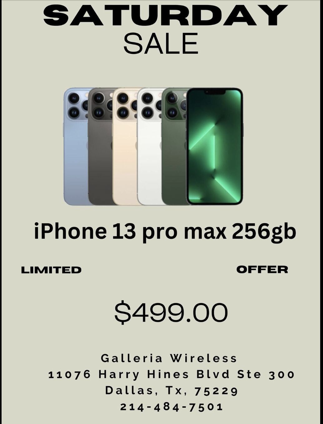 Special Price - iPhone 13 Pro Max 256 Gb Unlocked