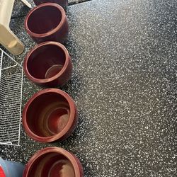 Vintage Burgundy, Red Glossy Gainey Ceramic Pots $60 For ALL