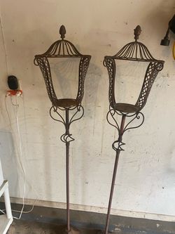 62" decorative, rustic metal planters