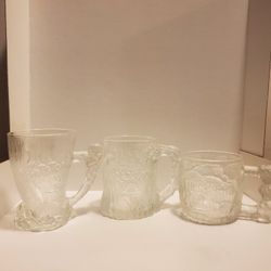 Set of 3 Vintage 1993 McDonald's Flintstones Glass Mugs