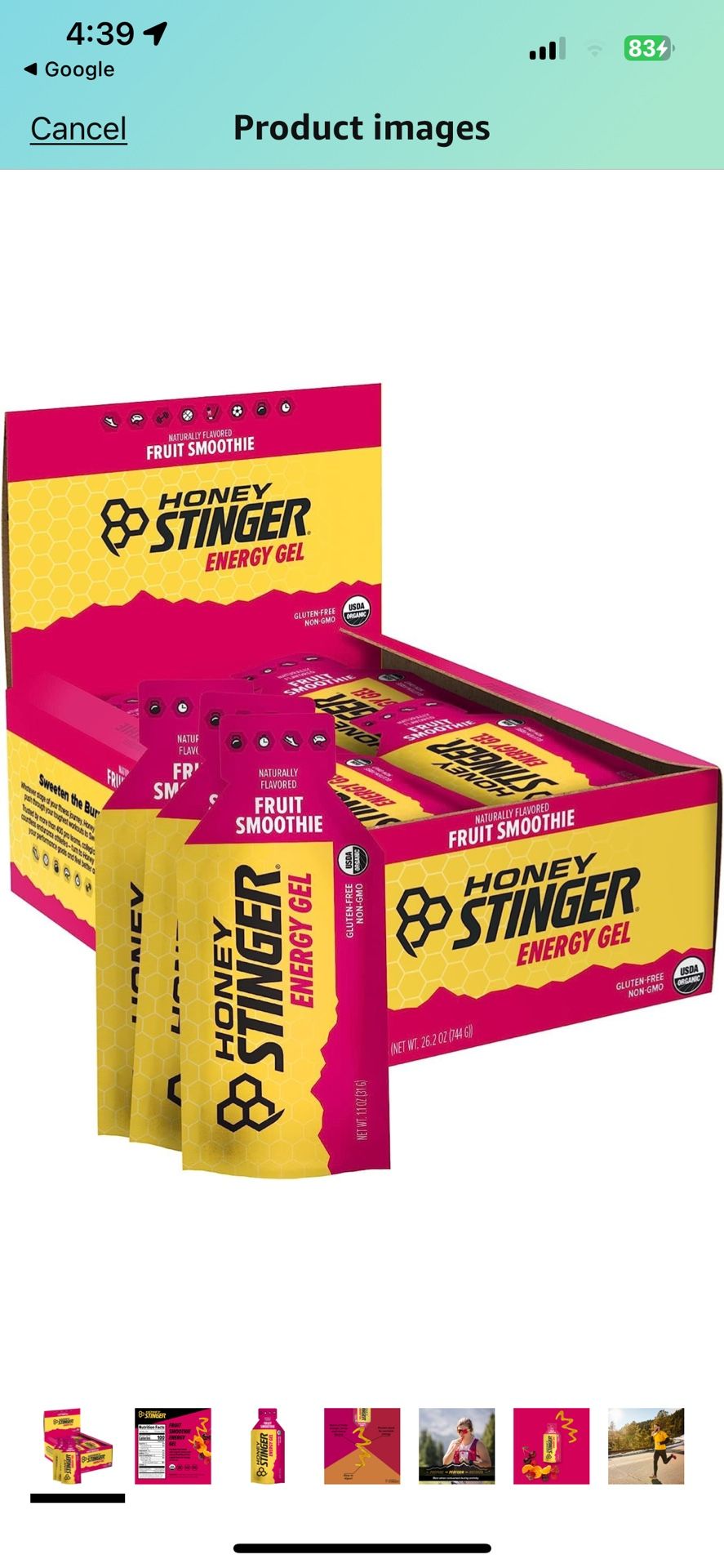 Honey Stinger Energy Gel 24 pack NIB Sealed Gluten Free**