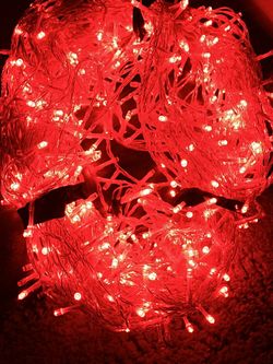 Christmas lights red with different modes solid, flickering, flashing,etc. 