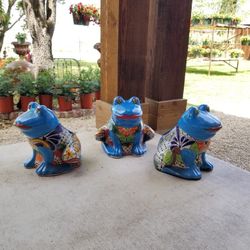 Talavera Frog Clay Pots. (Planters) Plants. $35 each