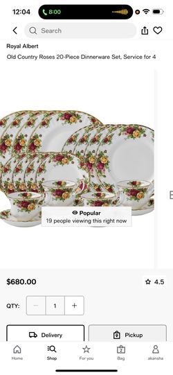 Royal Albert Country Roses China Set 30 Piece Set 