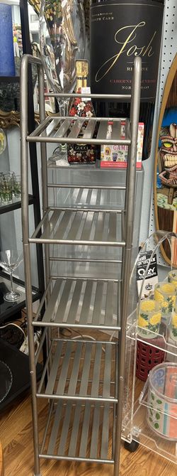 5 Tier metal shelf 55” tall x 12x12