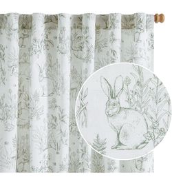 Sage Green Woodlands Curtains - Set of 2